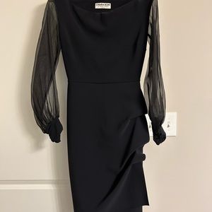 Chiara Boni black dress with sheer sleeves